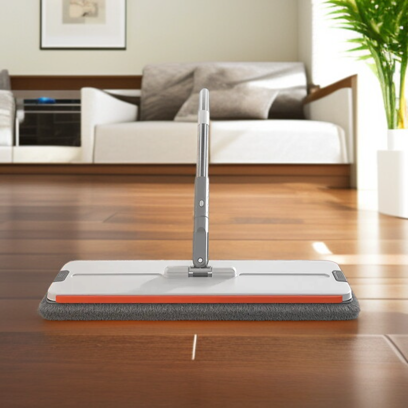 家庭用フラットモップ ウェット＆ドライ 極太ハンドフリーモップ