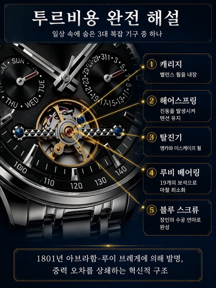 【스와 정밀】고급 스켈레톤 투르비용 손목시계