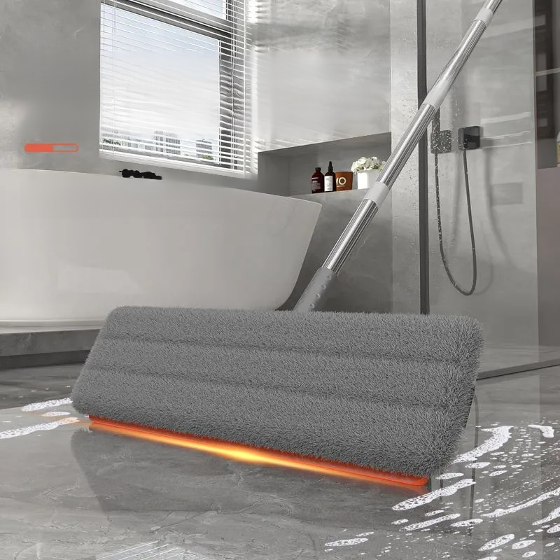 家庭用フラットモップ ウェット＆ドライ 極太ハンドフリーモップ