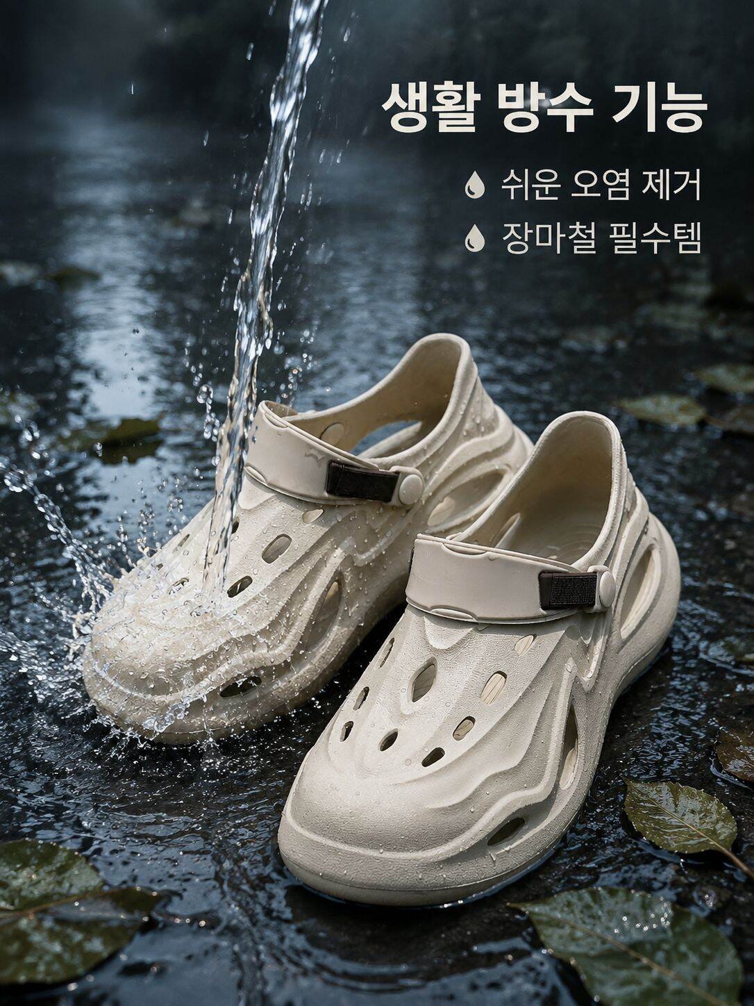 남성 샌들 크록스 스타일 두꺼운 밑창 통기성 스포츠 신발