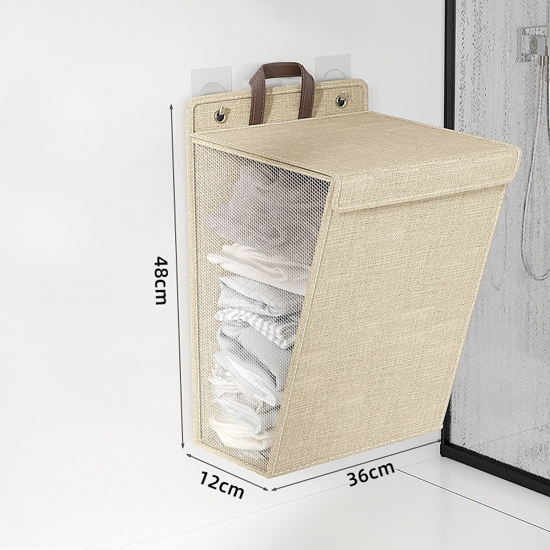 Cotton and linen dirty clothes basket foldable