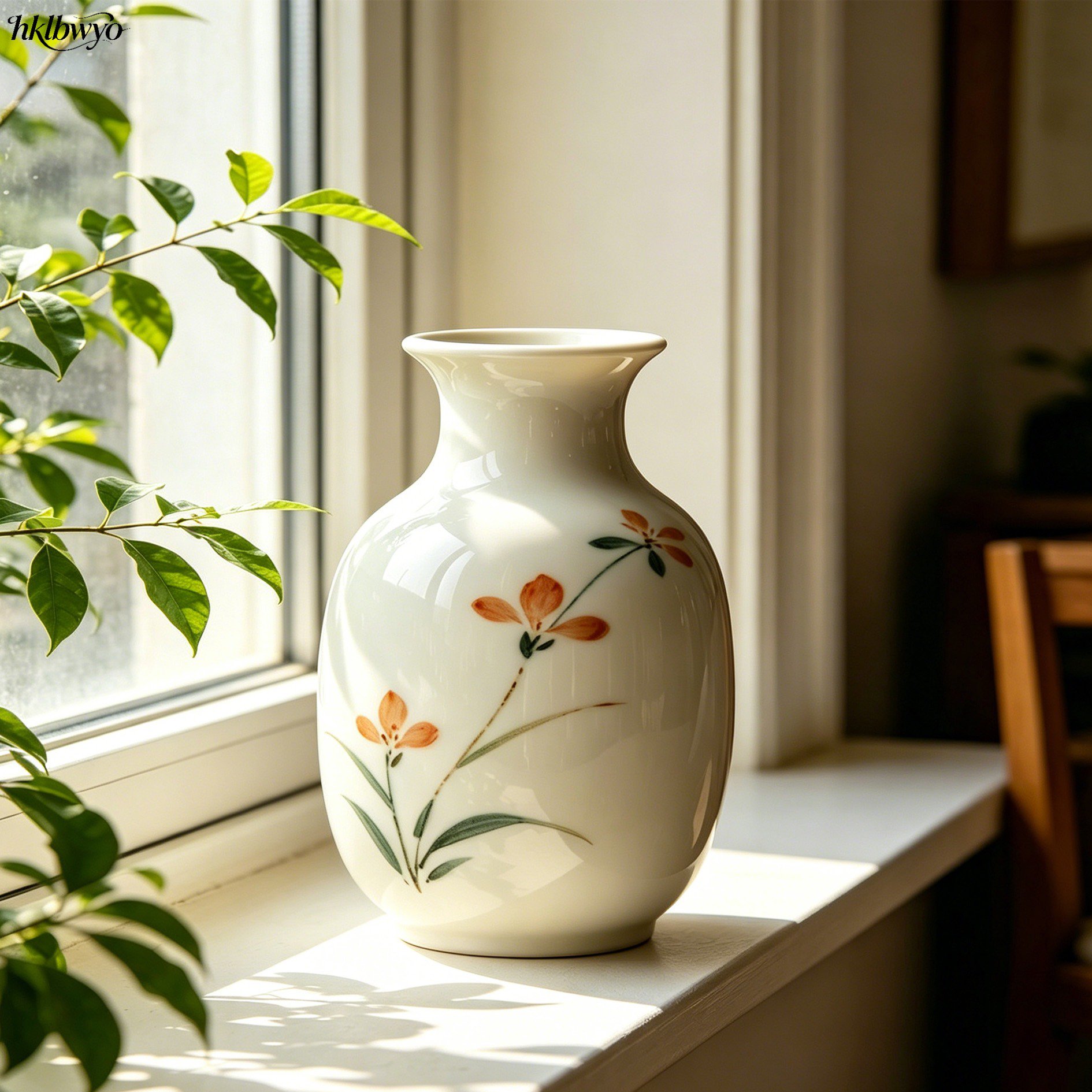 White porcelain vase