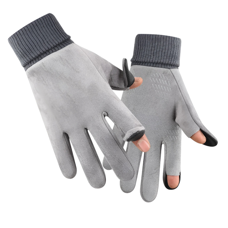 スエードの暖かい手袋