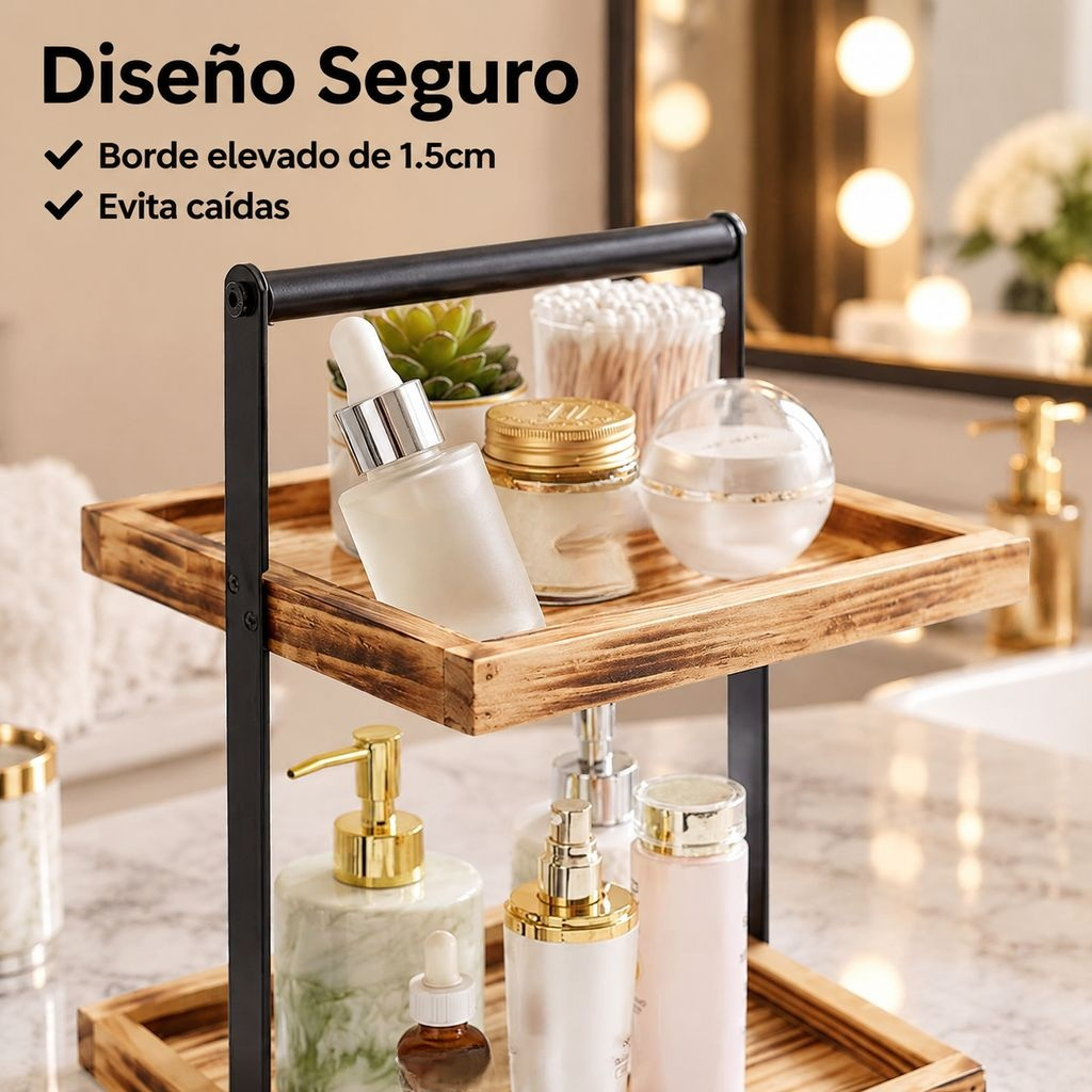 Estante organizador de baño de dos niveles