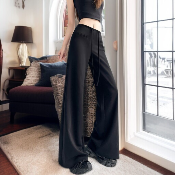 여성용 캐주얼 와이드 팬츠