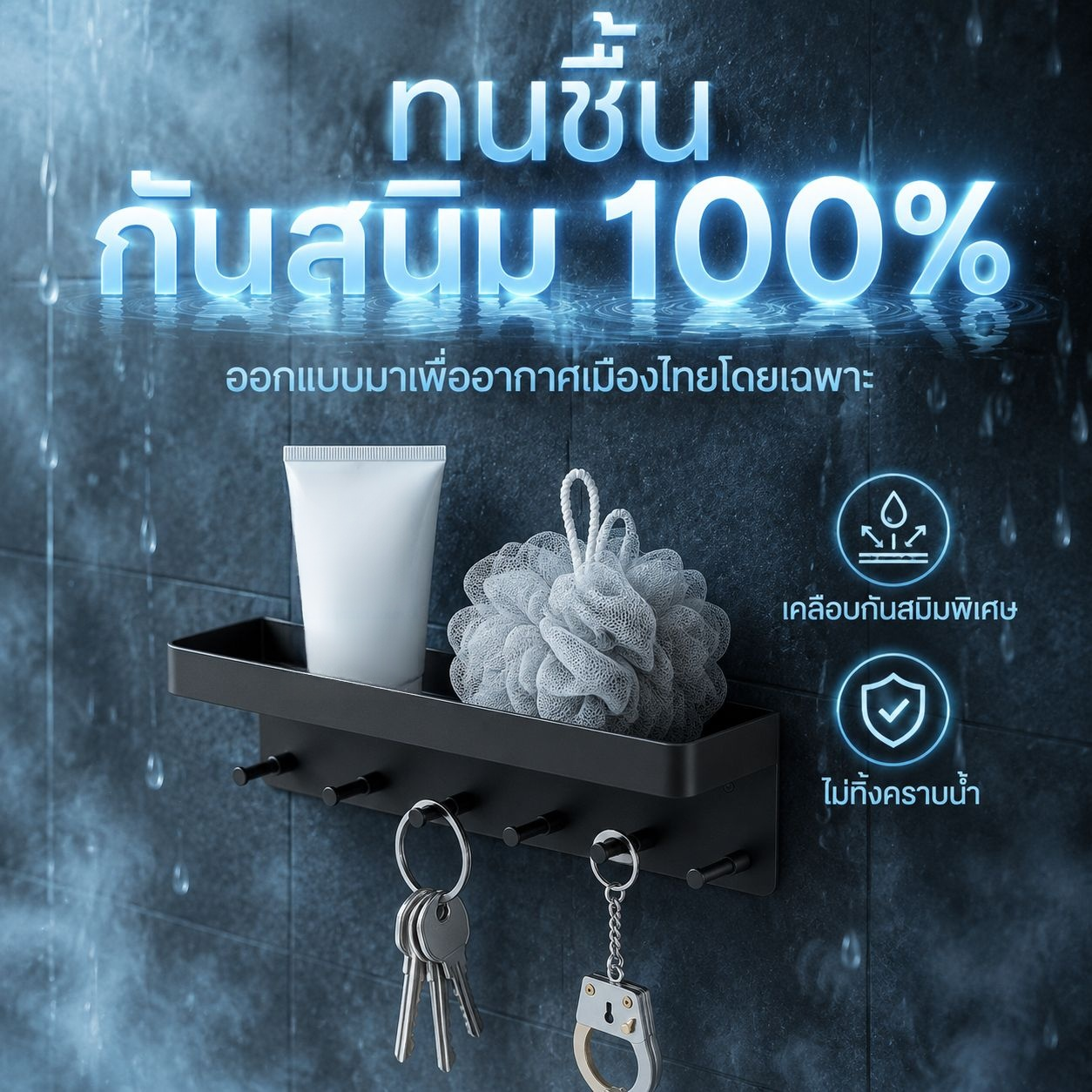 ที่แขวนกุญแจติดผนังในห้องน้ำ