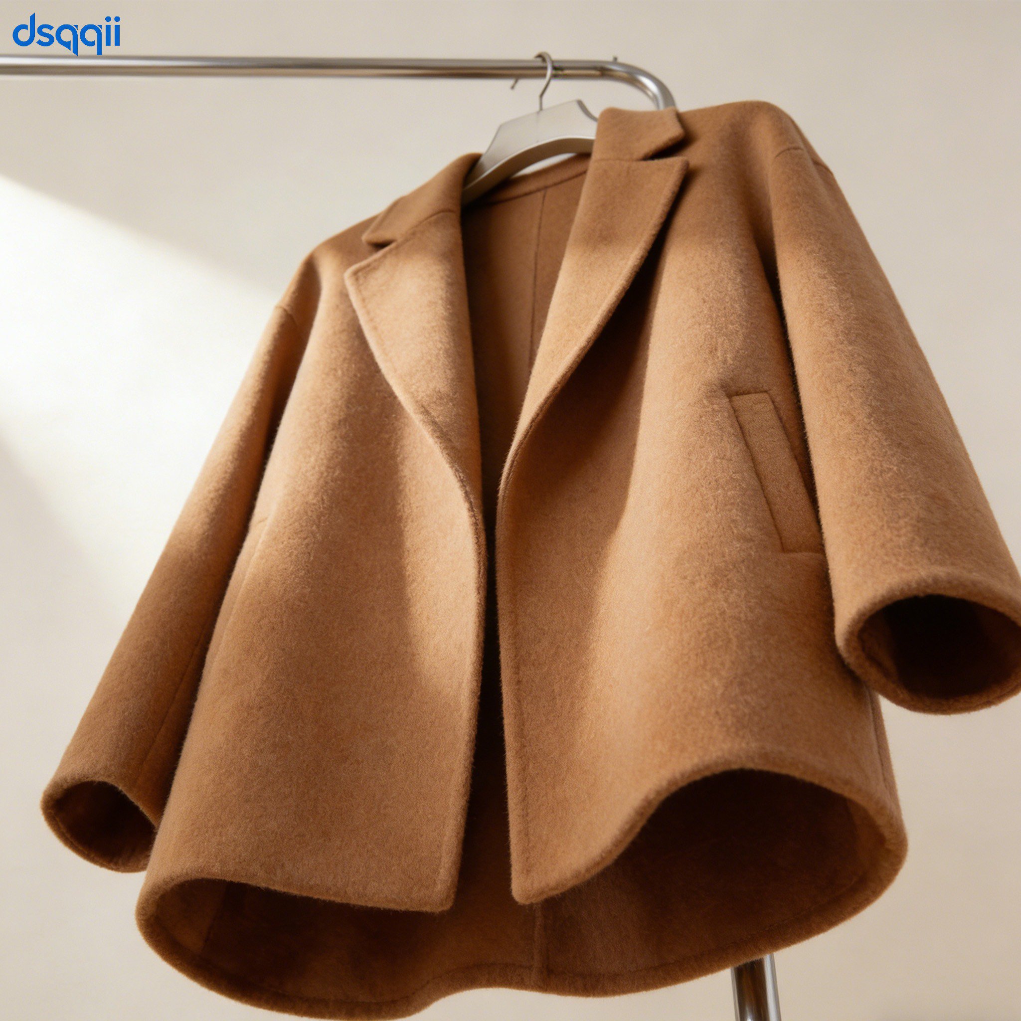 짧은 양면 울 코트