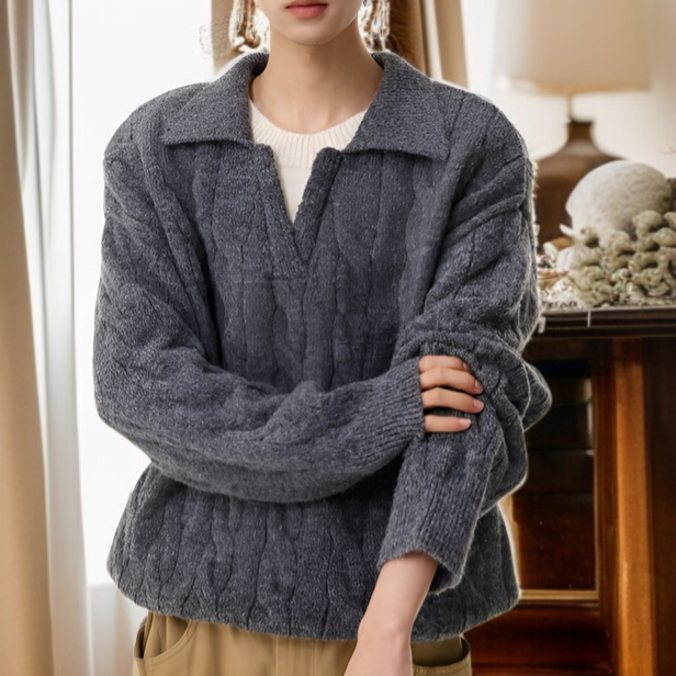 アメリカンスタイルのフェイクツーピース V ネック セーター、オーバーサイズ、厚手のニットウェア、暖かくて着心地が良い、ユニセックス、秋冬用、ゆったりとしたリラックススタイルのウール ベースレイヤー 
