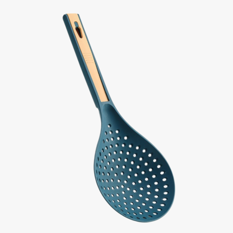 クリップ付き多機能麺すくい、耐熱ストレーナー、長い柄の大型プラスチックストレーナー、水切りストレーナー、餃子ストレーナー
