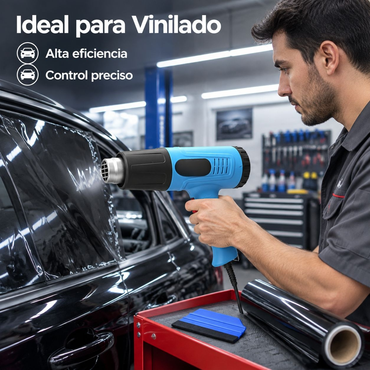 Pistola de aire caliente multifuncional con accesorios