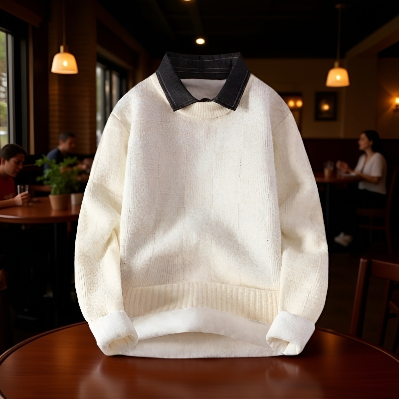 冬に厚手のおしゃれなベルベットベースセーター