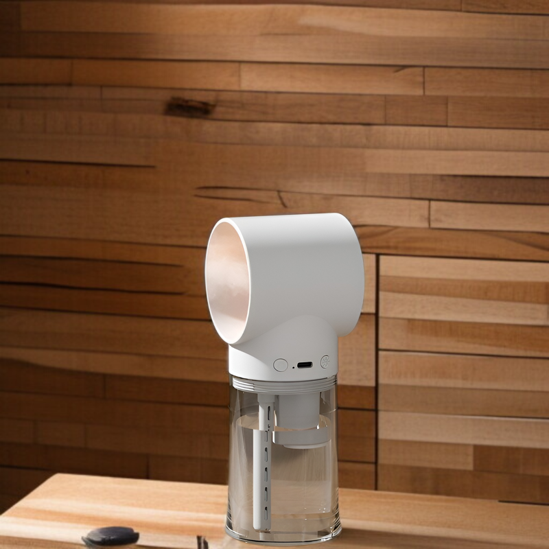 アロマ加湿器 夜間ライト付き 家庭用充電式 小型デスク加湿器