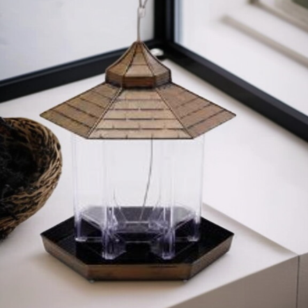 Jaula alimentadora de aves estilo pabellón verde