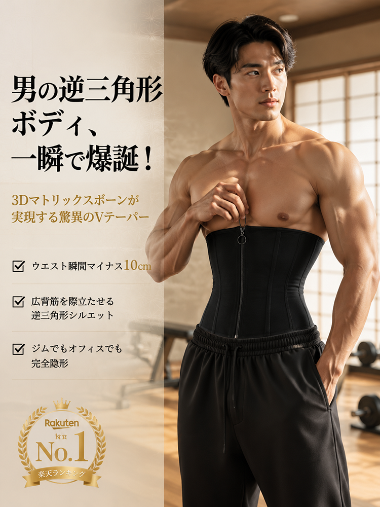 【3D人間工学サポート】ファスナー式補正ベルト