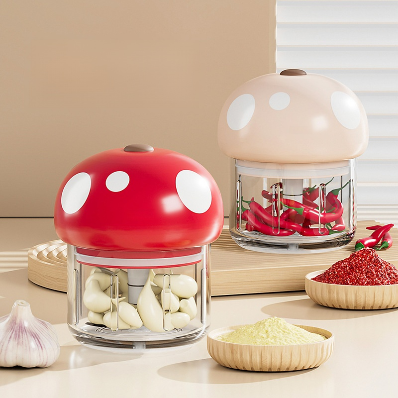 Portable electric garlic press