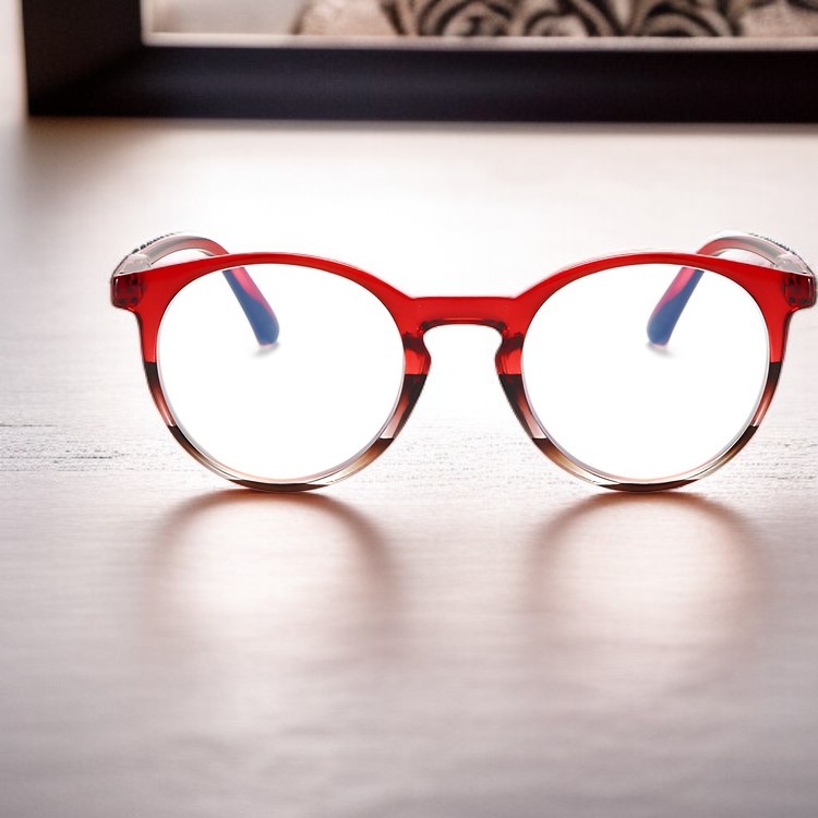 Lupa de lectura de gran tamaño con lente azul degradado y diseño de resorte