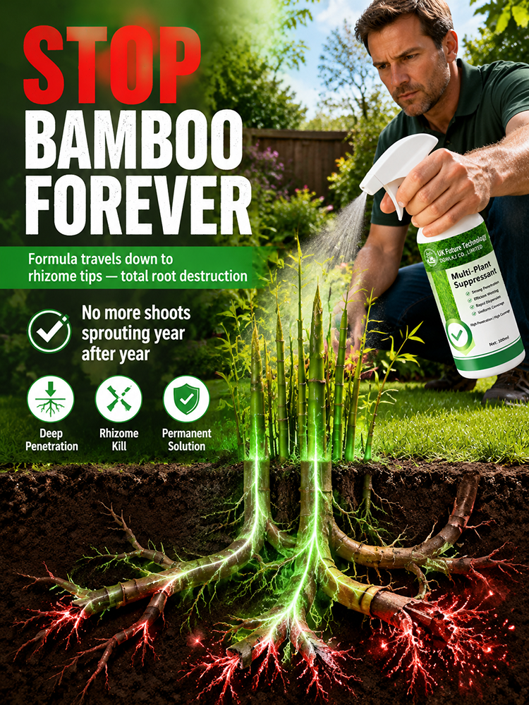 Fast-Acting Weed & Bamboo Removal Spray, 1 Application, 5 Years Weed-Free!