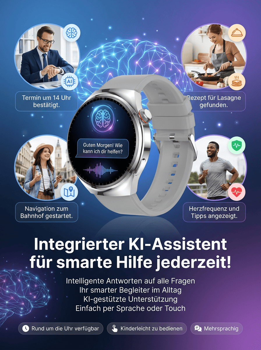 【Von Ärzten empfohlen】Die neueste Generation der Smart-Health-Watch！Messungen lebenslang kostenlos!