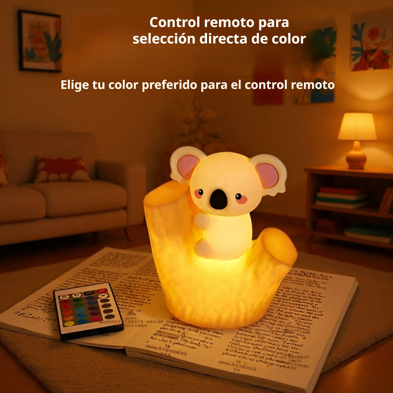 Detalle de la lámpara LED Koala en dormitorio infantil