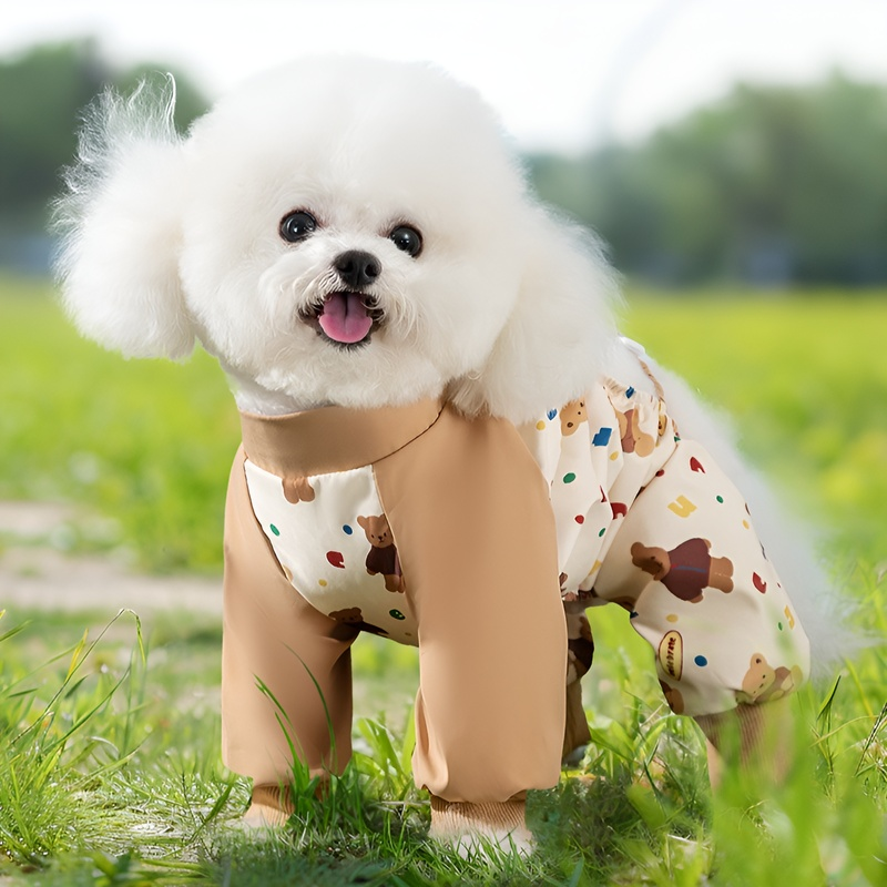 小中型犬プリントの防塵パンツ