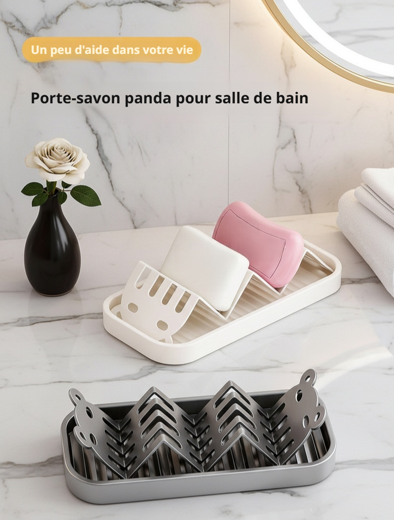 Porte-savon en acier inoxydable posé sur lavabo
