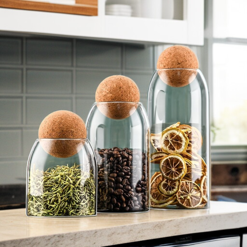 클래식 곡물 저장용 밀폐 유리병