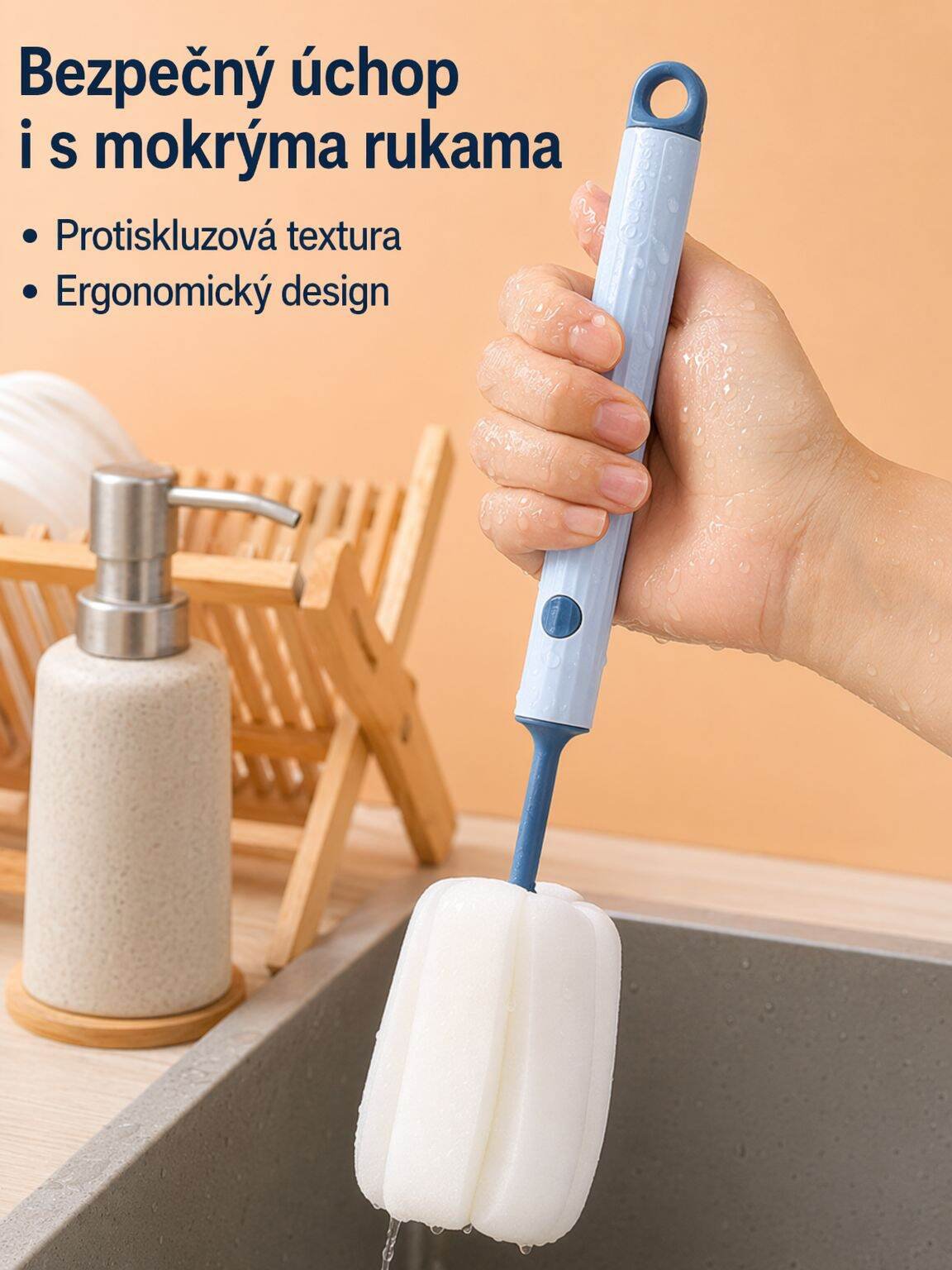 Odolná houbička na úklid koupelny