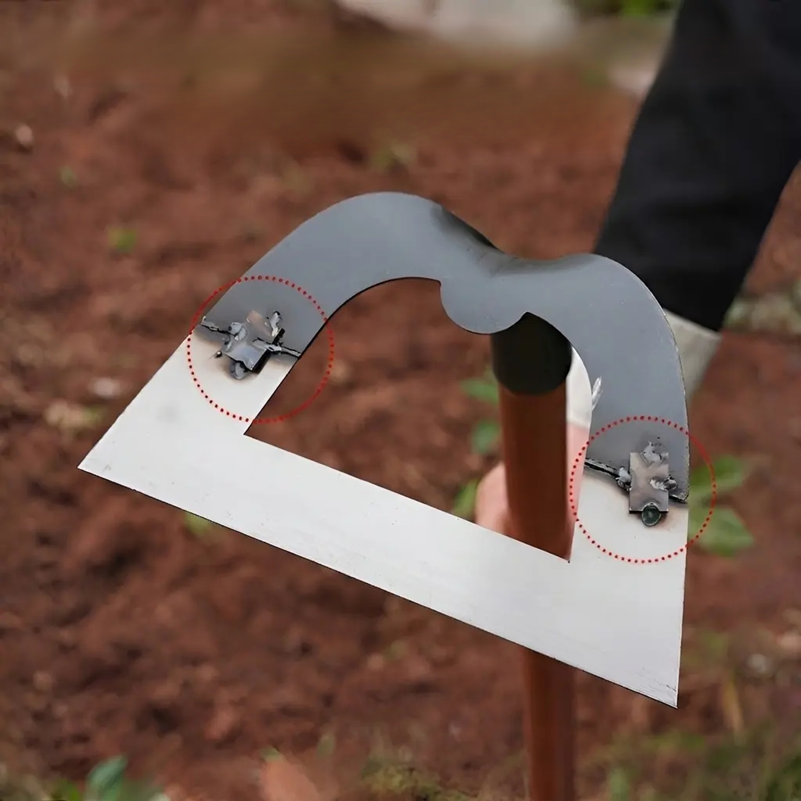 Thickened hollow agricultural hoe