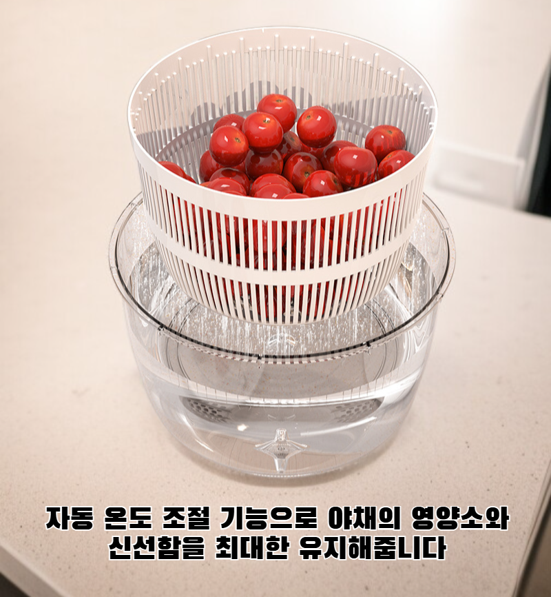 야채를 넣은 건조기 내부
