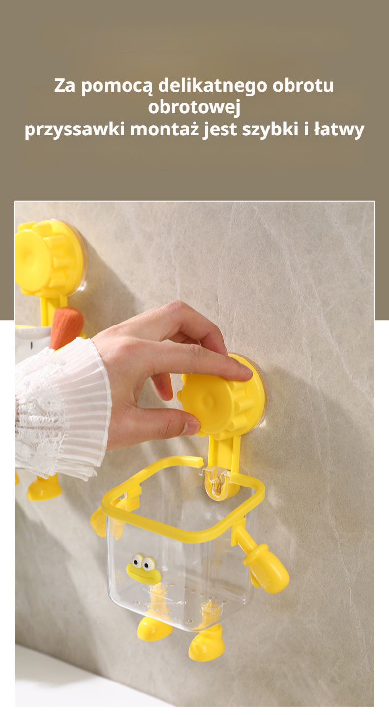 Półka łazienkowa z przyssawką na mydło i gąbki