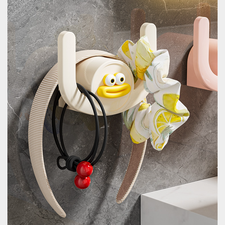 Wall-Mounted Bathroom Slipper Rack, No-Drill Draining Hook Organizer