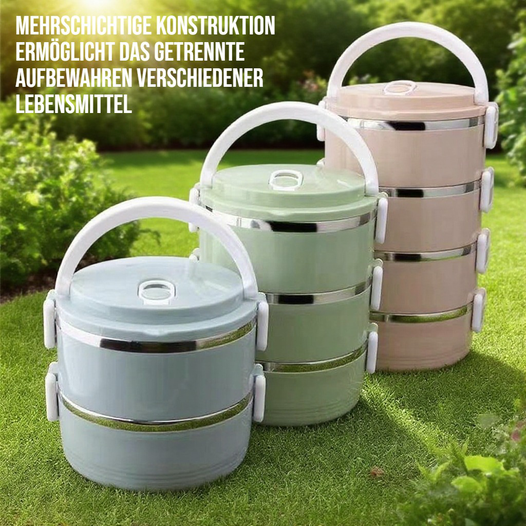 Runde Isolier-Lunchbox aus Edelstahl