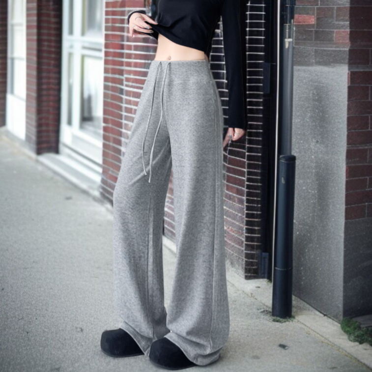 여성 와이드 와이드 팬츠 전체 모습