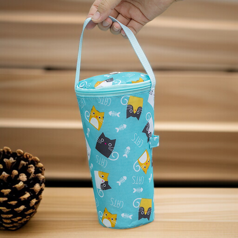 심플한 휴대용 캔버스 물컵 보온팩