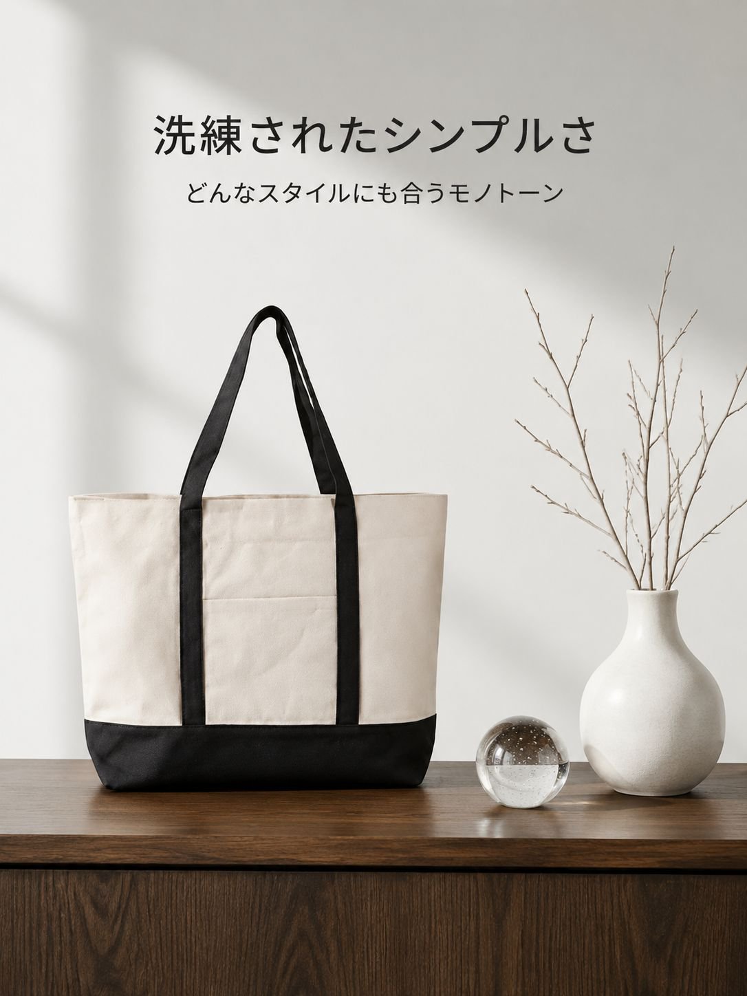 切り替えキャンバストートバッグ
