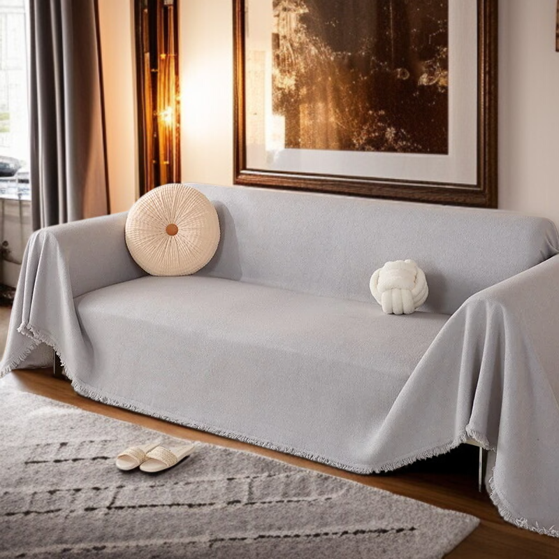 ソファークッション毛布 ソリッドカラーフルカバークッションソファカバー 防水防汚テディフリース毛布