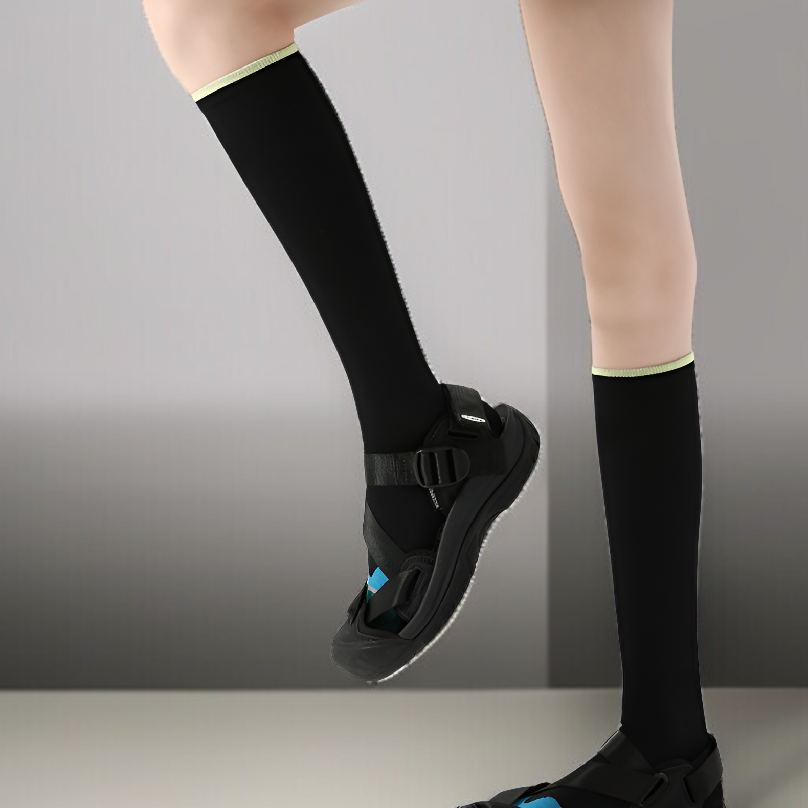 얇은 중통 요가 여자 양말