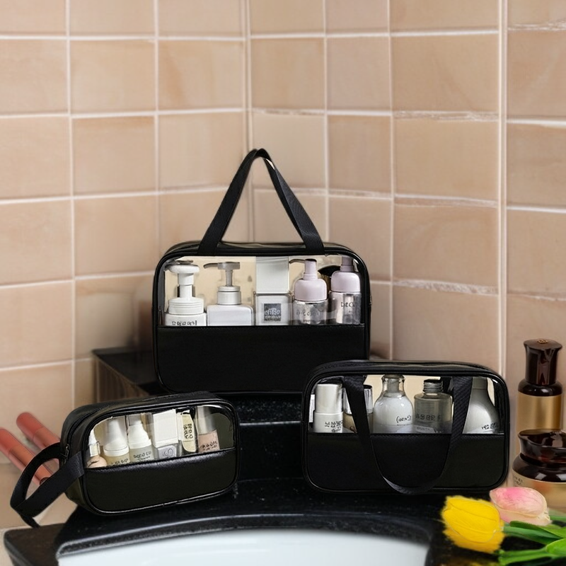 휴대용 대용량 수납 가방 투명 핸드 워터프루프 파우치 여행 필수 세면 가방