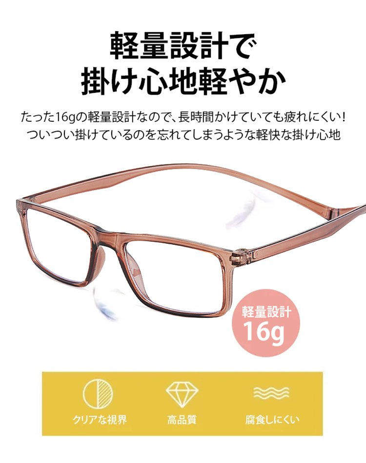 スマートズームおしゃれな首掛け式ブルーライトカット老眼鏡