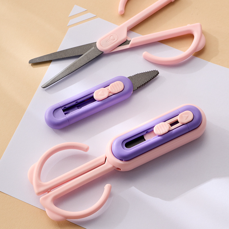 磁気収納付き2in1宅配開封ハサミ