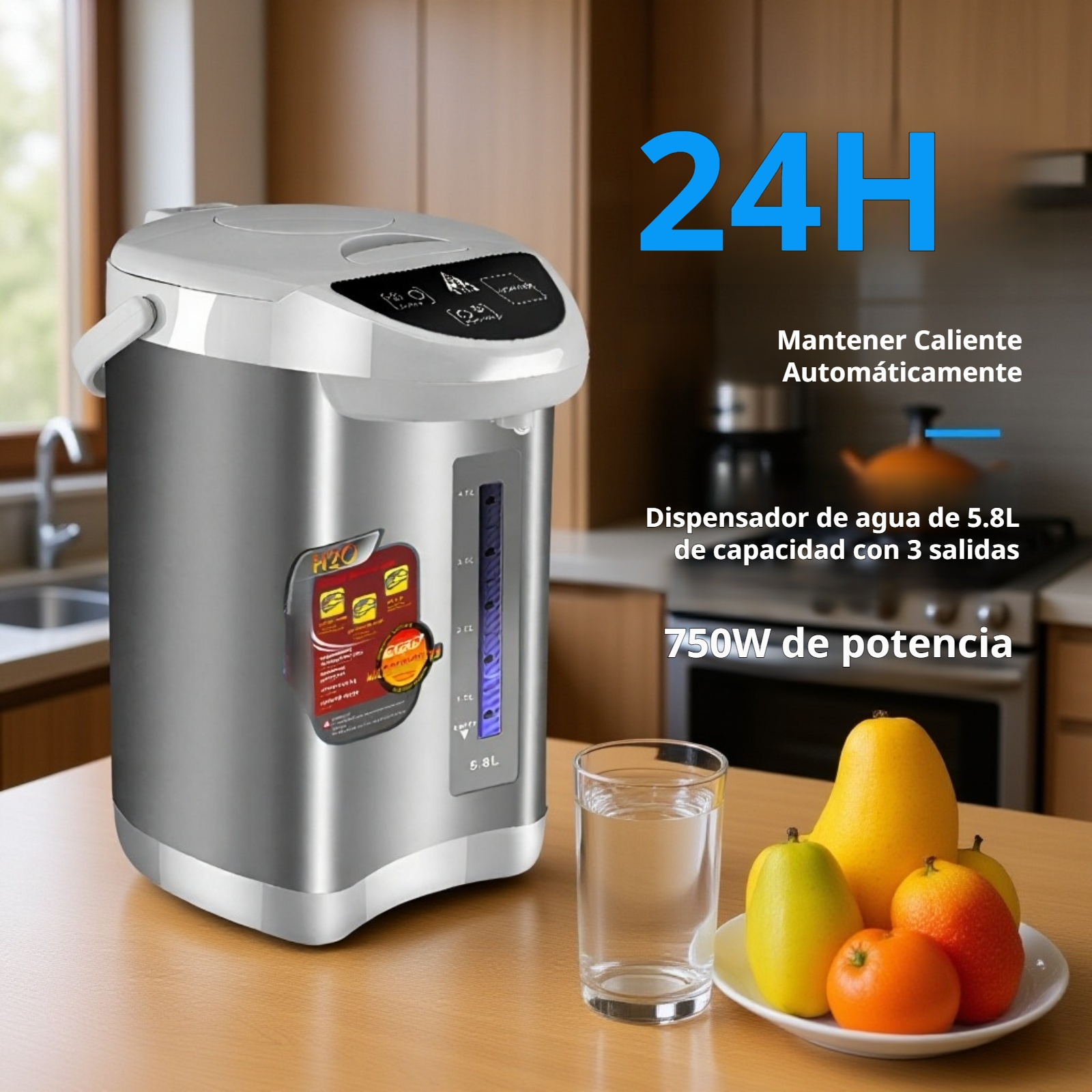 Hervidor eléctrico de acero inoxidable para el hogar con mantenimiento automático de temperatura