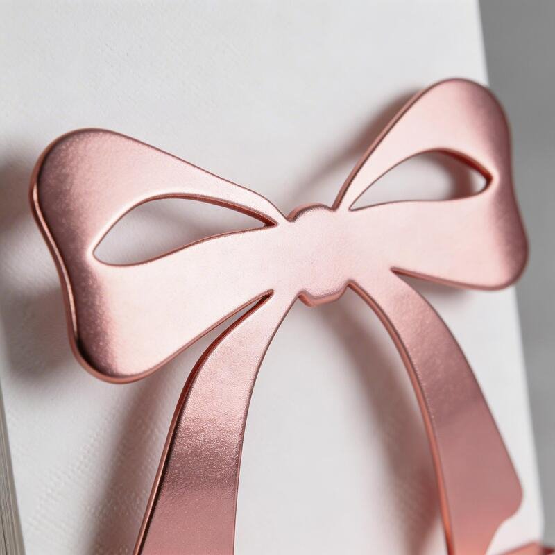 Pink Bow Metal Napkin Holder, Tabletop Decorative Tissue Dispenser for Parties and Kitchen