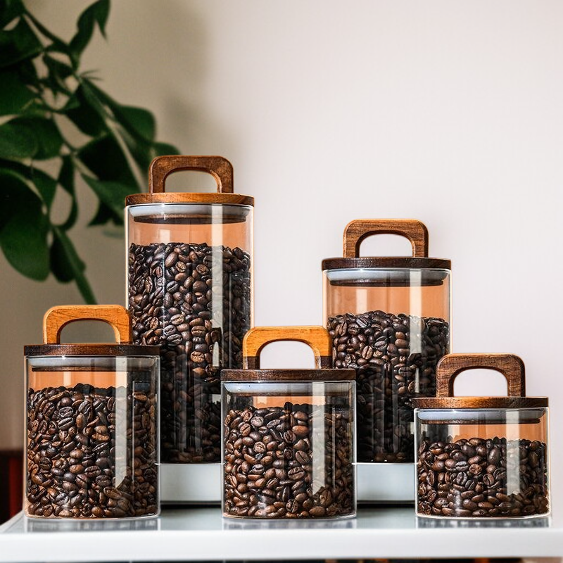 아메리칸 스타일 유리 수납병 차 간식 커피빈 디스플레이병