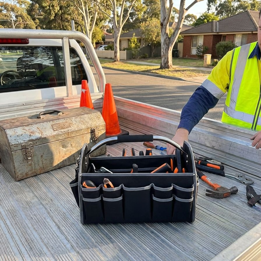 コンパクトに収納できる多機能ツールバッグ