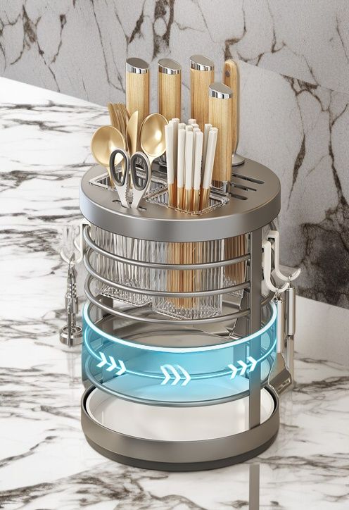 おしゃれなデザインの回転式包丁スタンド
