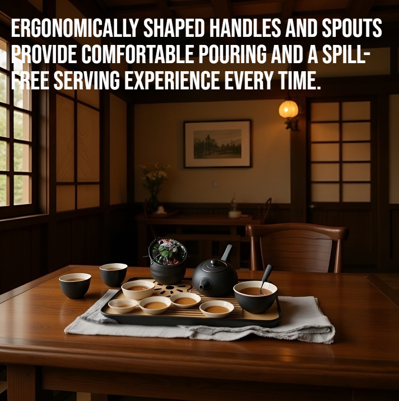 Complete tea set with matching teapot and cups