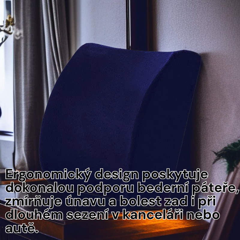 Paměťová pěnová bederní opěrka na židli pro kancelář, auto a koleje