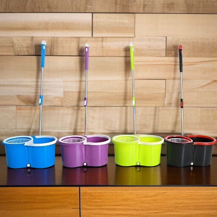 360° drehbarer Magic Mopp mit Eimer, verstellbar, Mikrofaser, für die Bodenreinigung