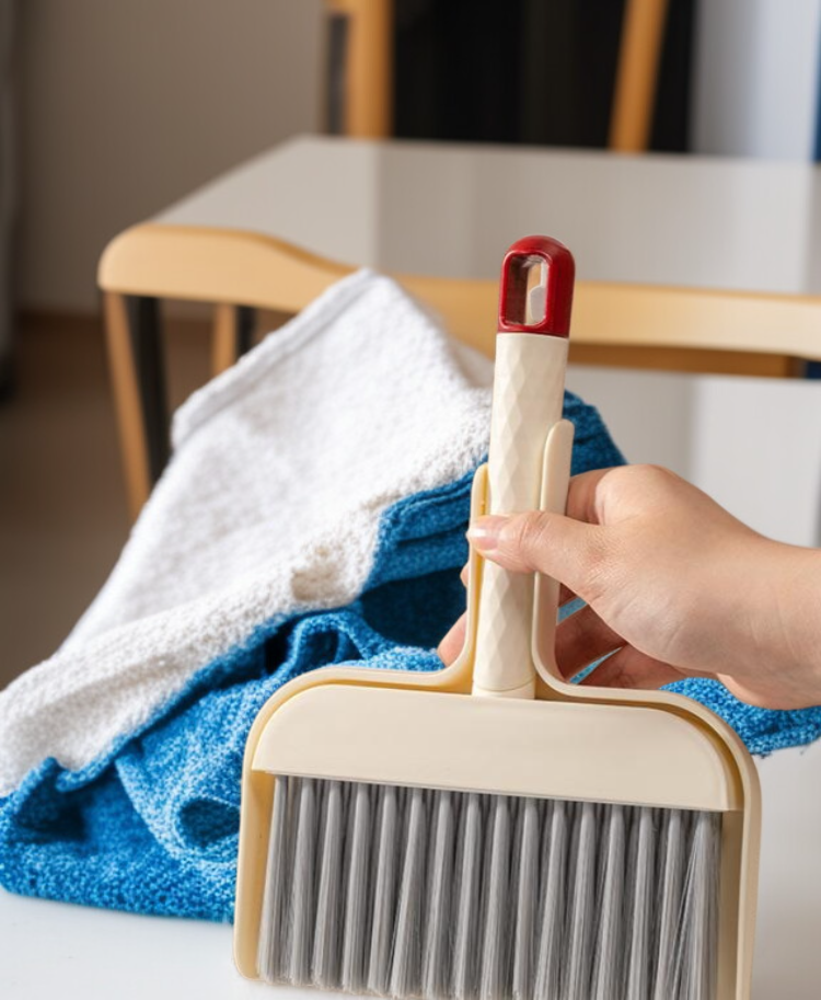 Versatile cleaning tool for desktops and tight areas