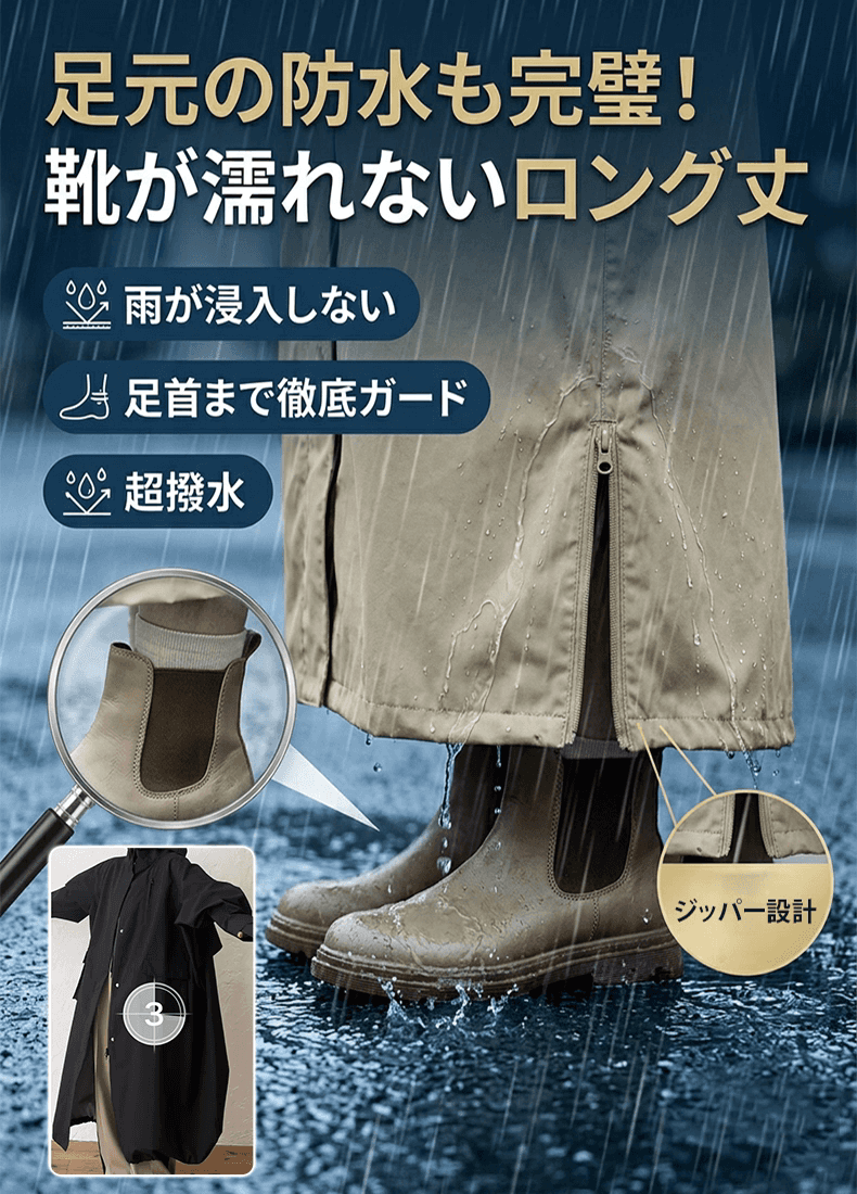 男女兼用サイクルレインコート